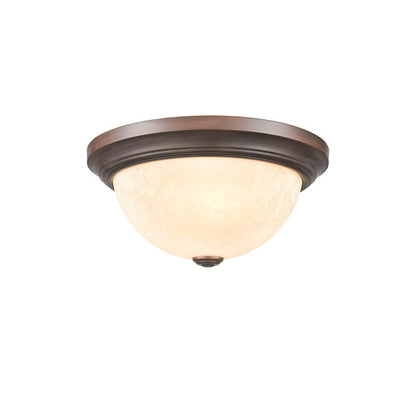 Millennium Lighting 13" 2 Light Flush, Bronze/Turinian Scavo