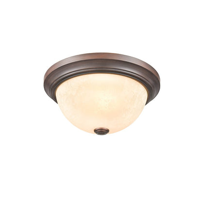 Millennium Lighting 13" 2 Light Flush, Bronze/Turinian Scavo