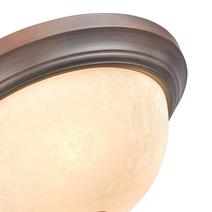 Millennium Lighting 13" 2 Light Flush, Bronze/Turinian Scavo