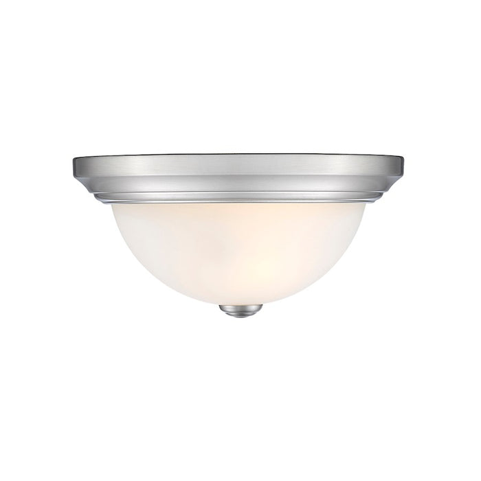 Millennium Lighting 11" 2 Light Flushmount, Chrome/Etched White - 4901-CH