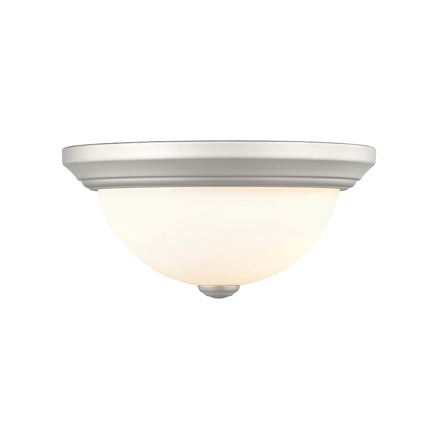 Millennium Lighting 11" 2 Light Flushmount, White/Etched White - 4901-WH