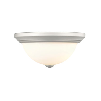 Millennium Lighting 11" 2 Light Flushmount, White/Etched White - 4901-WH