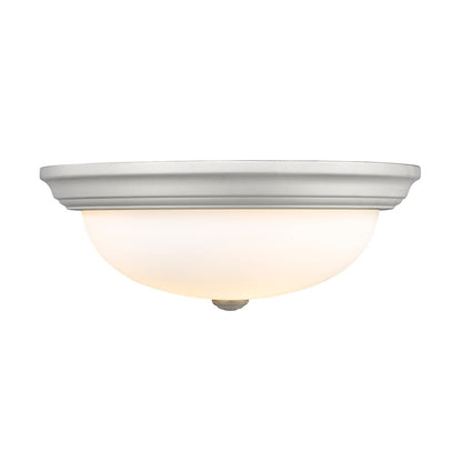 Millennium Lighting 3 Light Flushmount, White/Etched White - 4905-WH