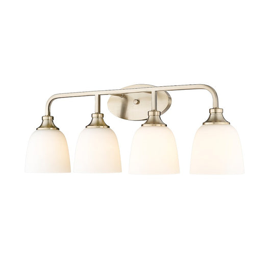 Millennium Lighting Alberta 4 Light Vanity Light, Modern Gold/White - 491004-MG