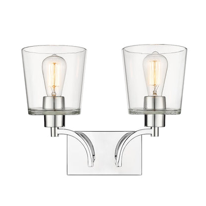 Millennium Lighting Evalon 2 Light Vanity, Chrome/Clear - 496002-CH