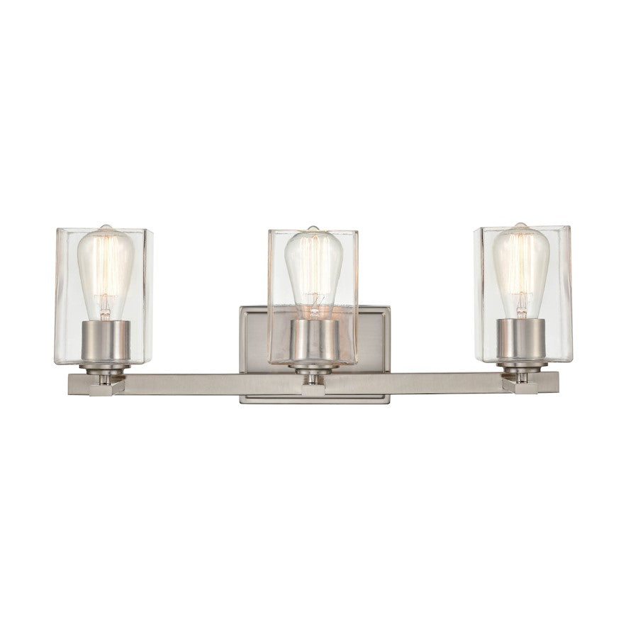 Millennium Lighting 3 Light 7.5" Vanity, Brushed Nickel/Clear - 50003-BN