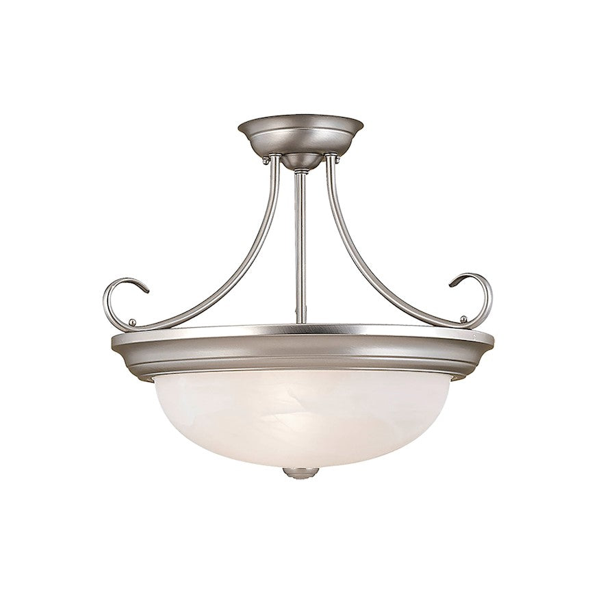 Millennium Lighting 3 Light 15" Semi Flush Mount, Satin Nickel