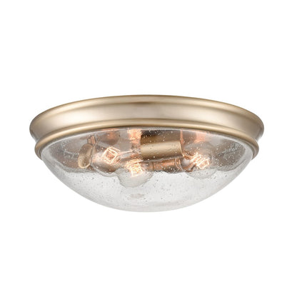 Millennium Lighting Flush Mount, Modern Gold/Clear