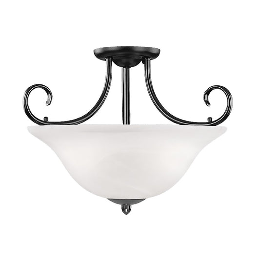 Millennium Lighting Main Street 3 Light Semi Flush Mount, Black