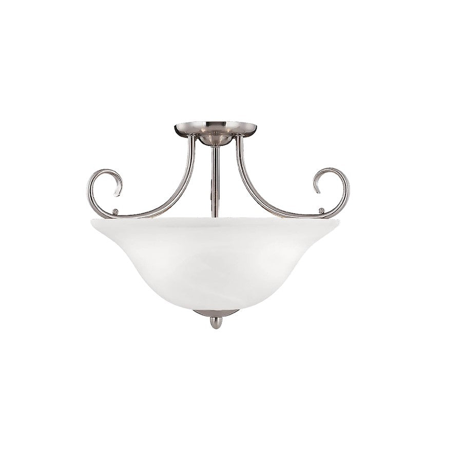 Millennium Lighting Main Street 3 Light Semi Flush Mount, Satin Nickel