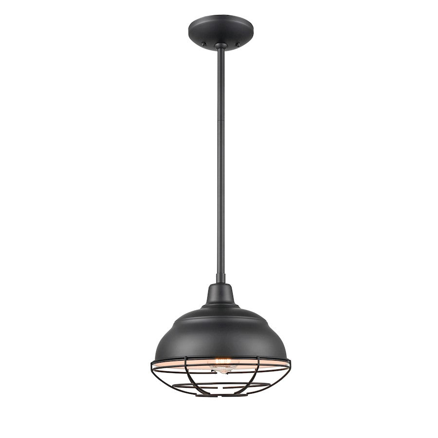 1 Light Mini Pendant, Matte Black