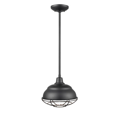 1 Light Mini Pendant, Matte Black