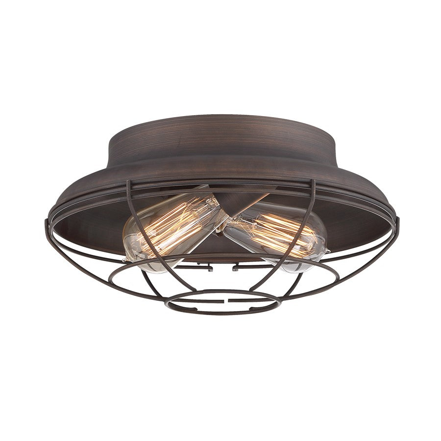 Millennium Lighting Neo-Industrial 2 Light Flushmount, Rubbed Bronze