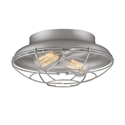 Millennium Lighting Neo-Industrial 2 Light Flushmount, Satin Nickel