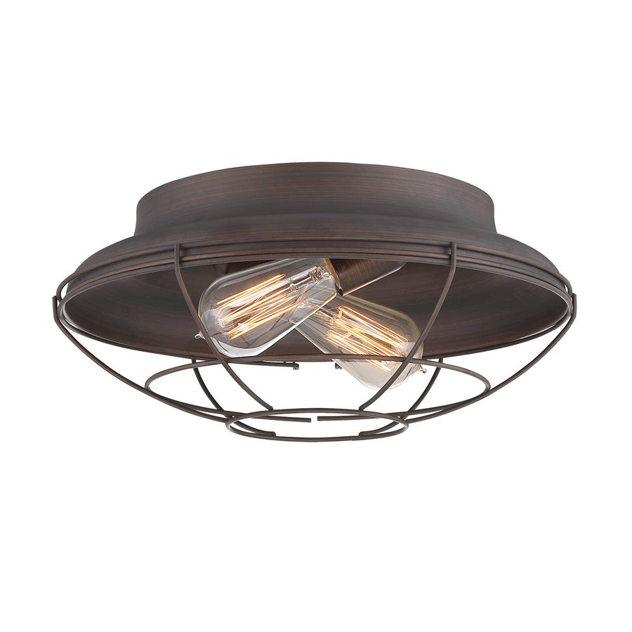 Millennium Lighting Neo-Industrial 2 Light Flushmount, Rubbed Bronze