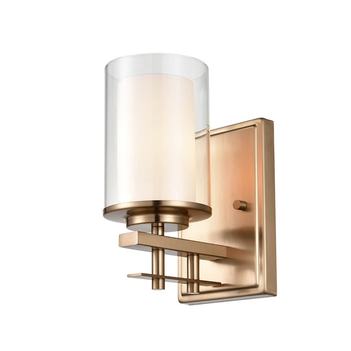 Millennium Lighting 1 Light Sconce, Modern Gold/Clear/ Etched White - 5501-MG