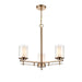 Millennium Lighting 3 Light Chandelier, Modern Gold/Clear/Etched White - 5513-MG