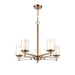 Millennium Lighting 5 Light Chandelier, Modern Gold/Clear/Etched White - 5515-MG