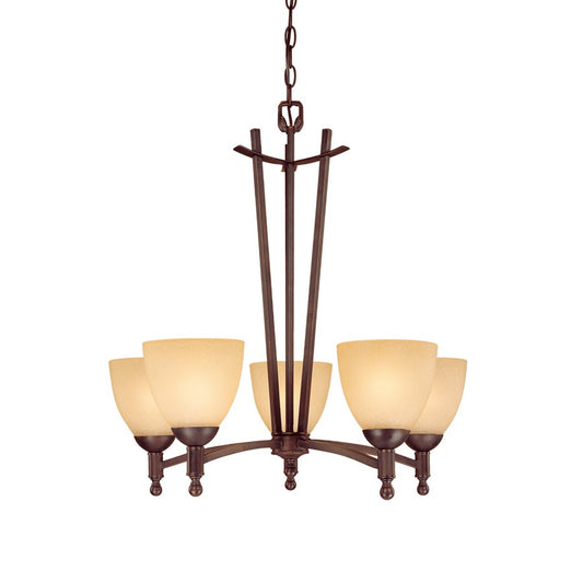 Racine Chandelier, Rubbed Bronze