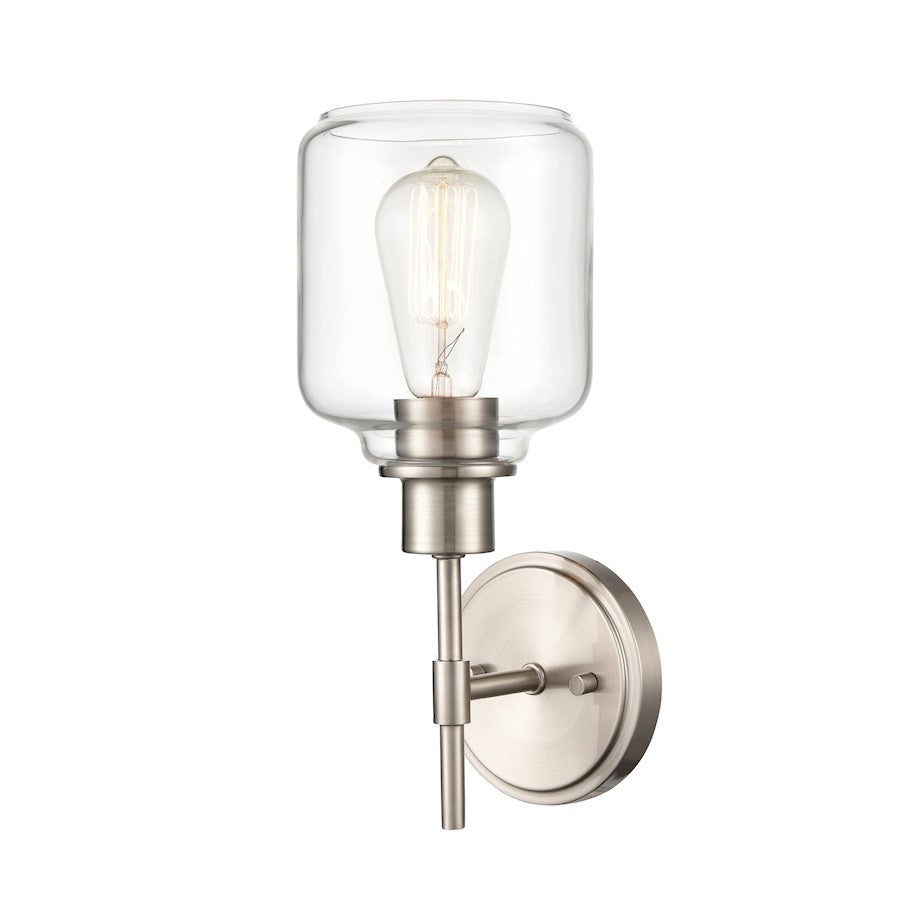 Millennium Lighting Asheville 1 Light Wall Sconce, Satin Nickel/Clear - 6941-SN