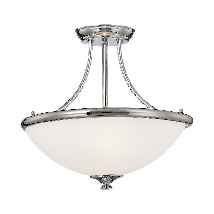 Millennium Lighting 3 Light Semi Flush Mount, Chrome