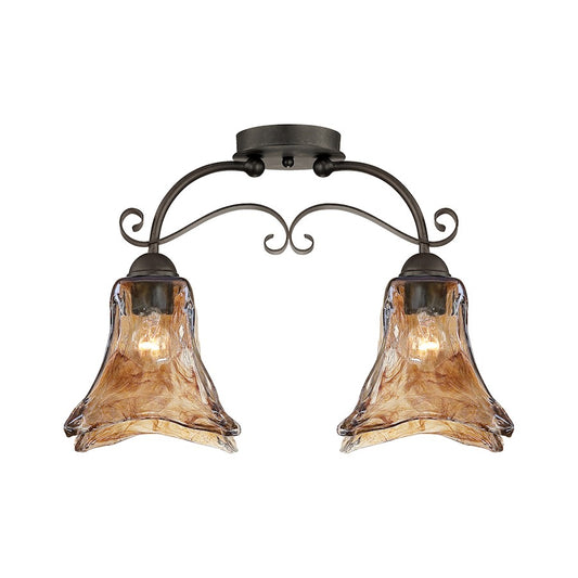 Millennium Lighting Chatsworth 2 Light Semi Flush Mount, Gold