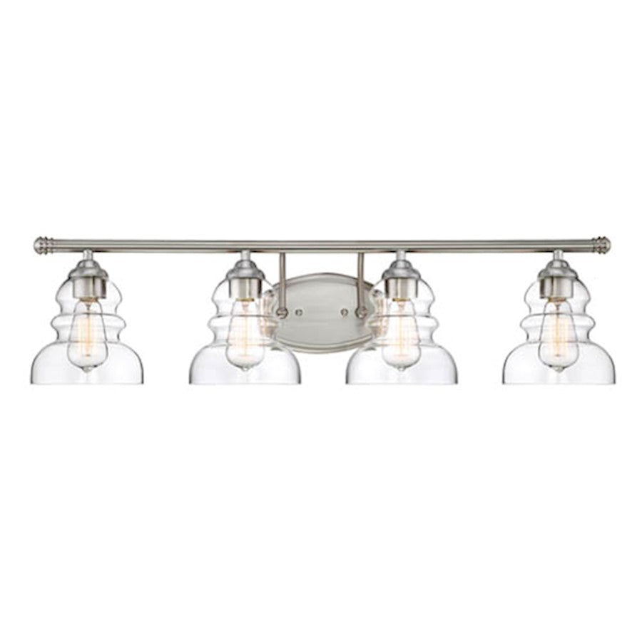 Millennium Brighton 4 Light 8" Mini-Pendant Light, Satin NIckel - 7334-SN