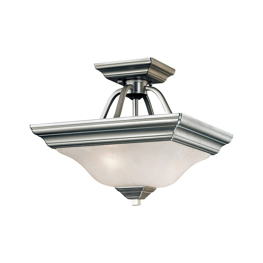 Millennium Lighting 2 Light Semi Flush Mount, Nickel