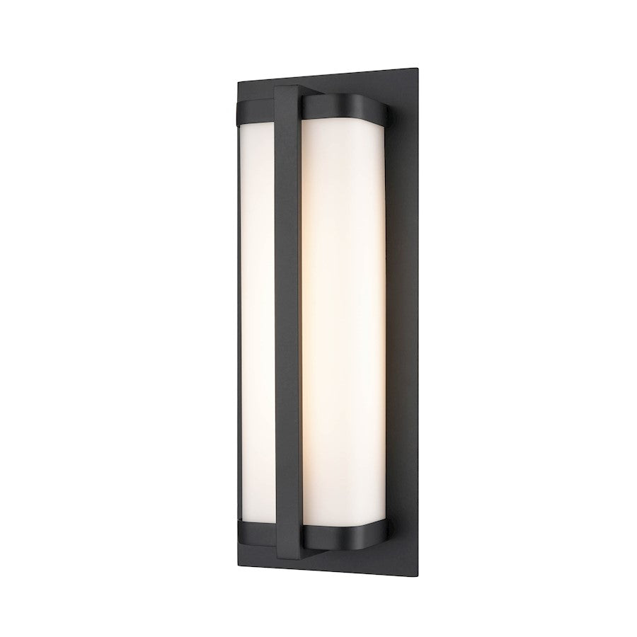 Millennium Lighting 1 Light LED Outdoor Wall Mount, PC Black/Opal - 8091-PBK