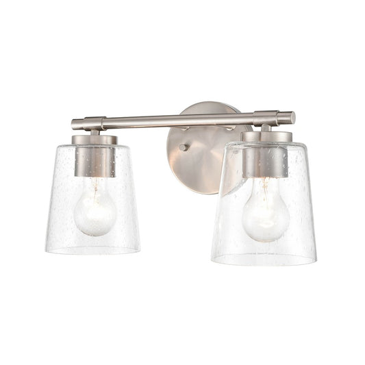 Millennium Lighting 2 Light Vanity, Brushed Nickel/Clear Seeded - 8112-BN