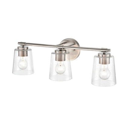 Millennium Lighting 3 Light Vanity, Brushed Nickel/Clear Seeded - 8113-BN
