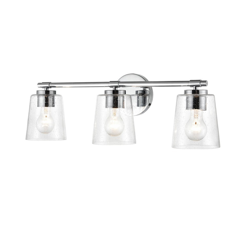 Millennium Lighting 3 Light Vanity, Chrome/Clear Seeded - 8113-CH