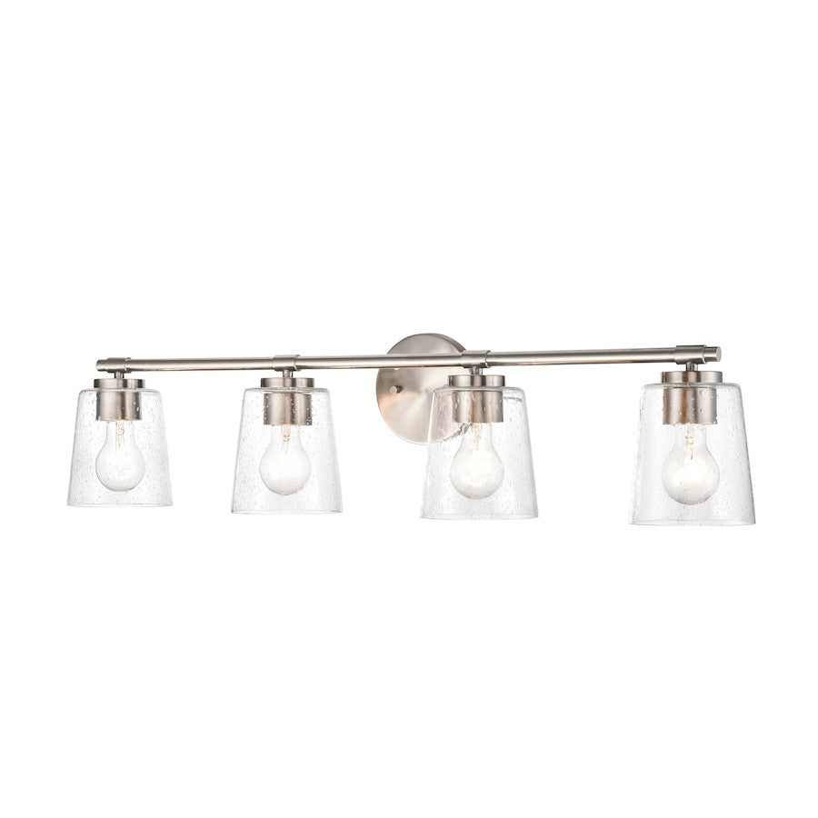 Millennium Lighting 4 Light Vanity, Brushed Nickel/Clear Seeded - 8114-BN