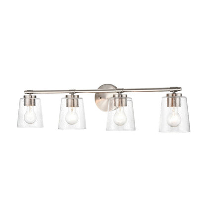 Millennium Lighting 4 Light Vanity, Brushed Nickel/Clear Seeded - 8114-BN