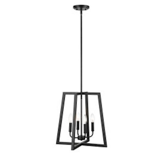 Millennium Lighting 4 Light Pendant, Matte Black - 8144-MB