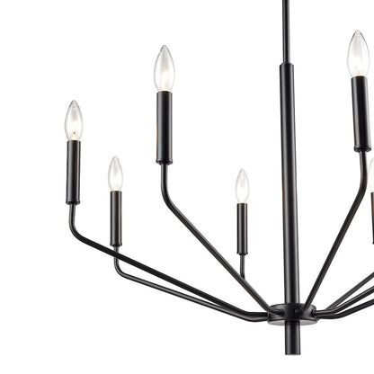 Millennium Lighting Laurell 8 Light Chandelier, Matte Black/ - 8168-MB