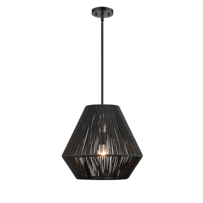 1 Light Pendant Light, Matte Black