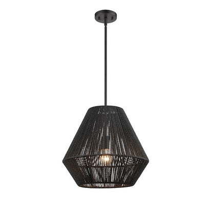 1 Light Pendant Light, Matte Black