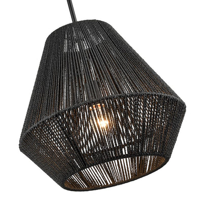 1 Light Pendant Light, Matte Black