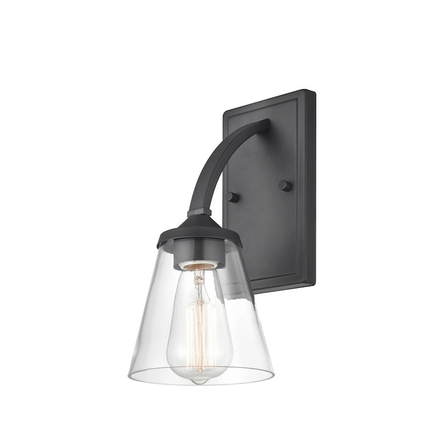 Millennium Josleen 1 Light 12" Wall Sconce, Matte Black/Clear - 9101-MB