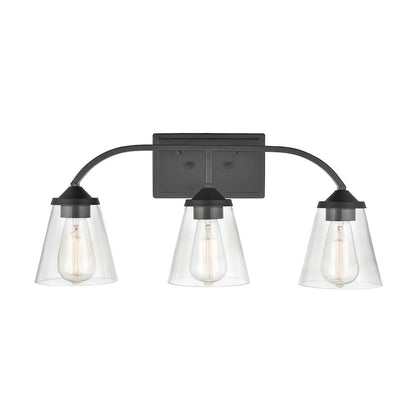 Millennium Josleen 3 Light 10" Vanity, Matte Black/Clear - 910"3-MB