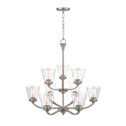 Millennium Josleen 9 Light 30" Chandelier, Satin Nickel/Clear - 9109-SN