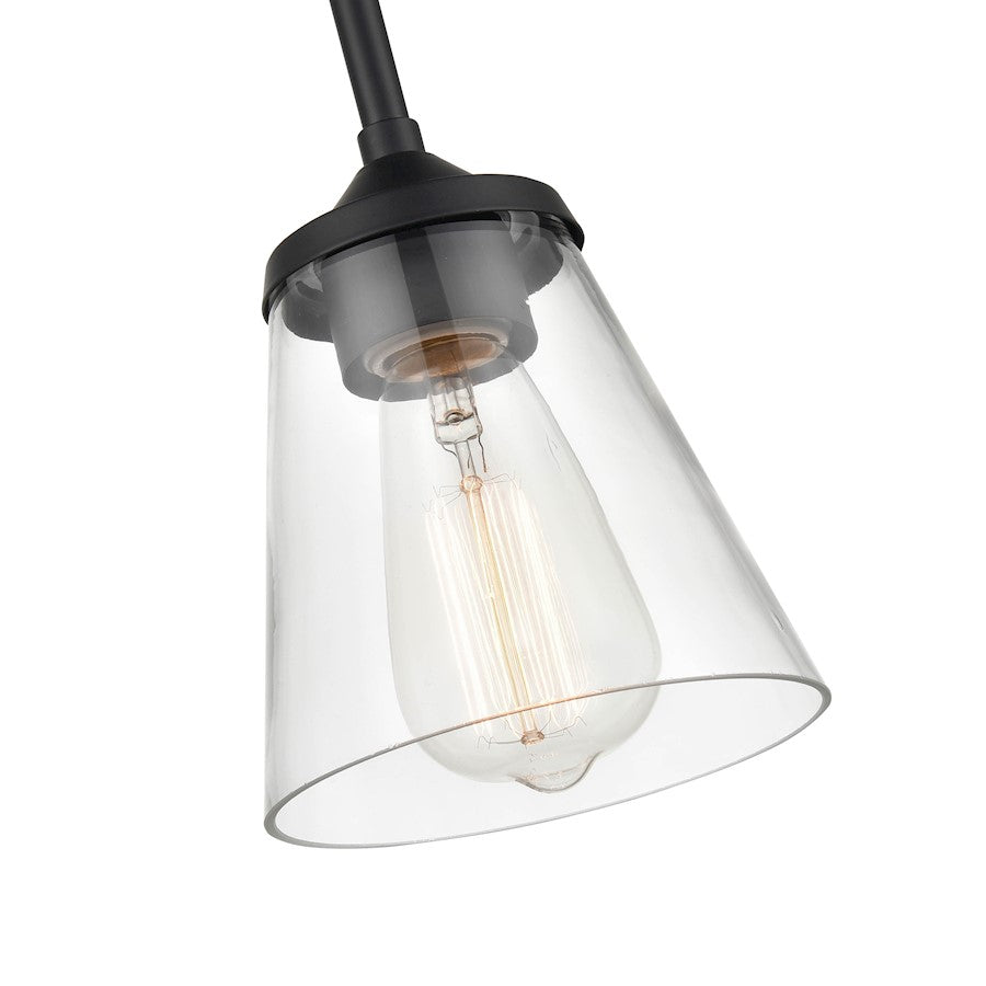 Millennium Josleen 1 Light 6.75" Pendant, Matte Black/Clear - 9111-MB