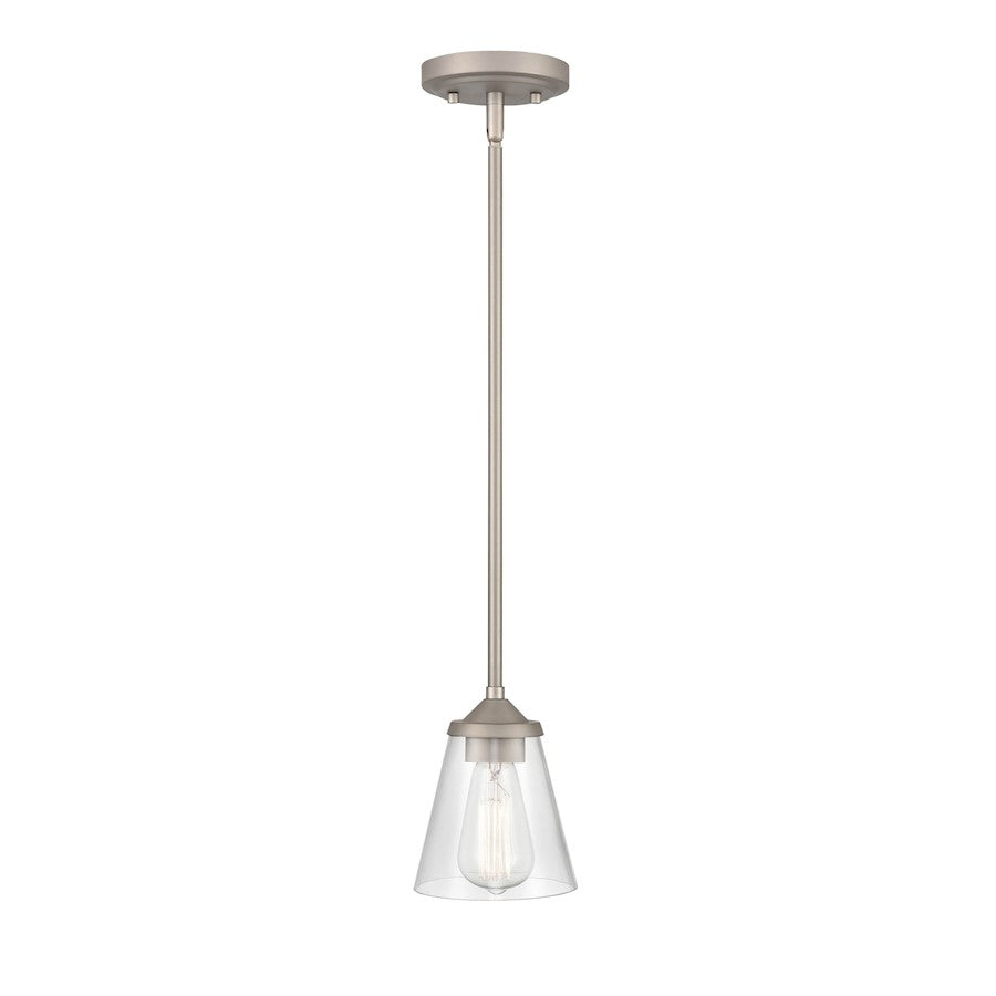 1 Light 6.75" Pendant, Clear