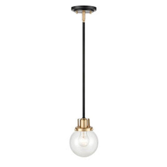 Millennium Lighting Mellrosa 1 Light 6" Pendant Light, Black/Gold - 9201-MB-MG