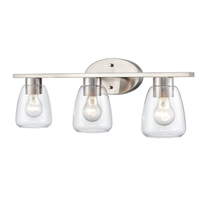 3 Light Bathroom Vanity Light, Brushed Nickel