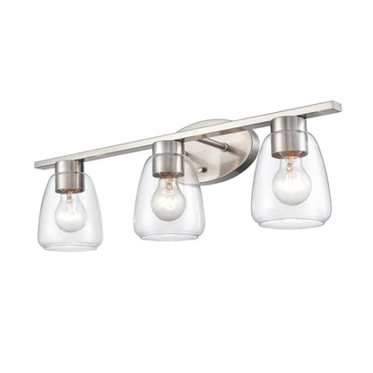 3 Light Bathroom Vanity Light, Brushed Nickel