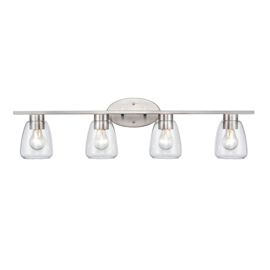 Millennium Lighting 4 Light 9.5" Vanity Light, Brushed Nickel/Clear - 9364-BN