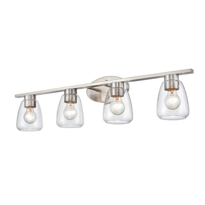 4 Light Bathroom Vanity Light, Brushed Nickel