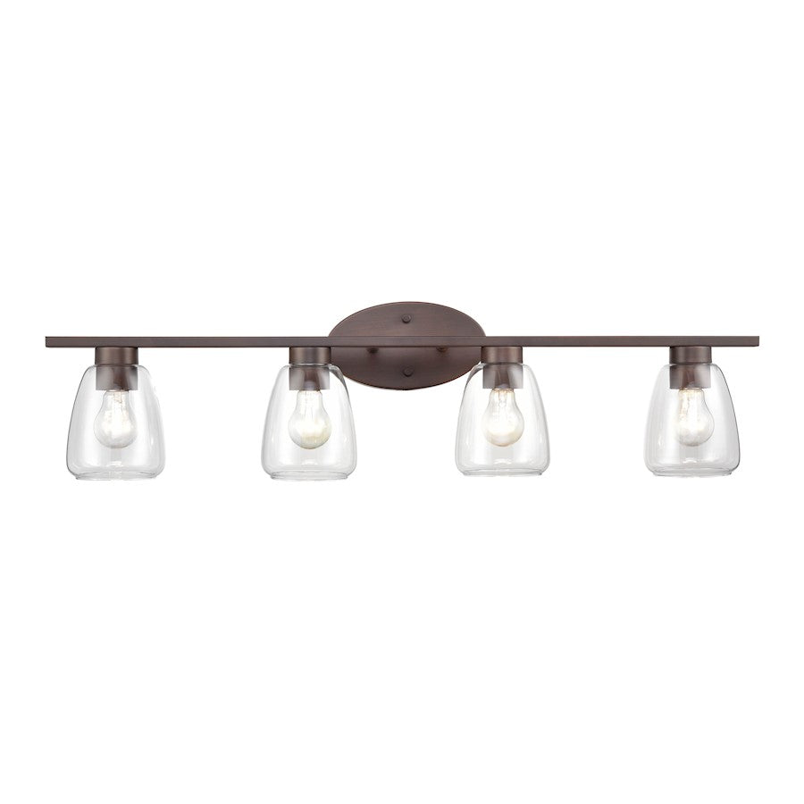 Millennium Lighting 4 Light Vanity Light, Satin Nickel/Clear - 9364-SN